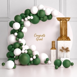 *76pc Green and White Balloon Arch Kit